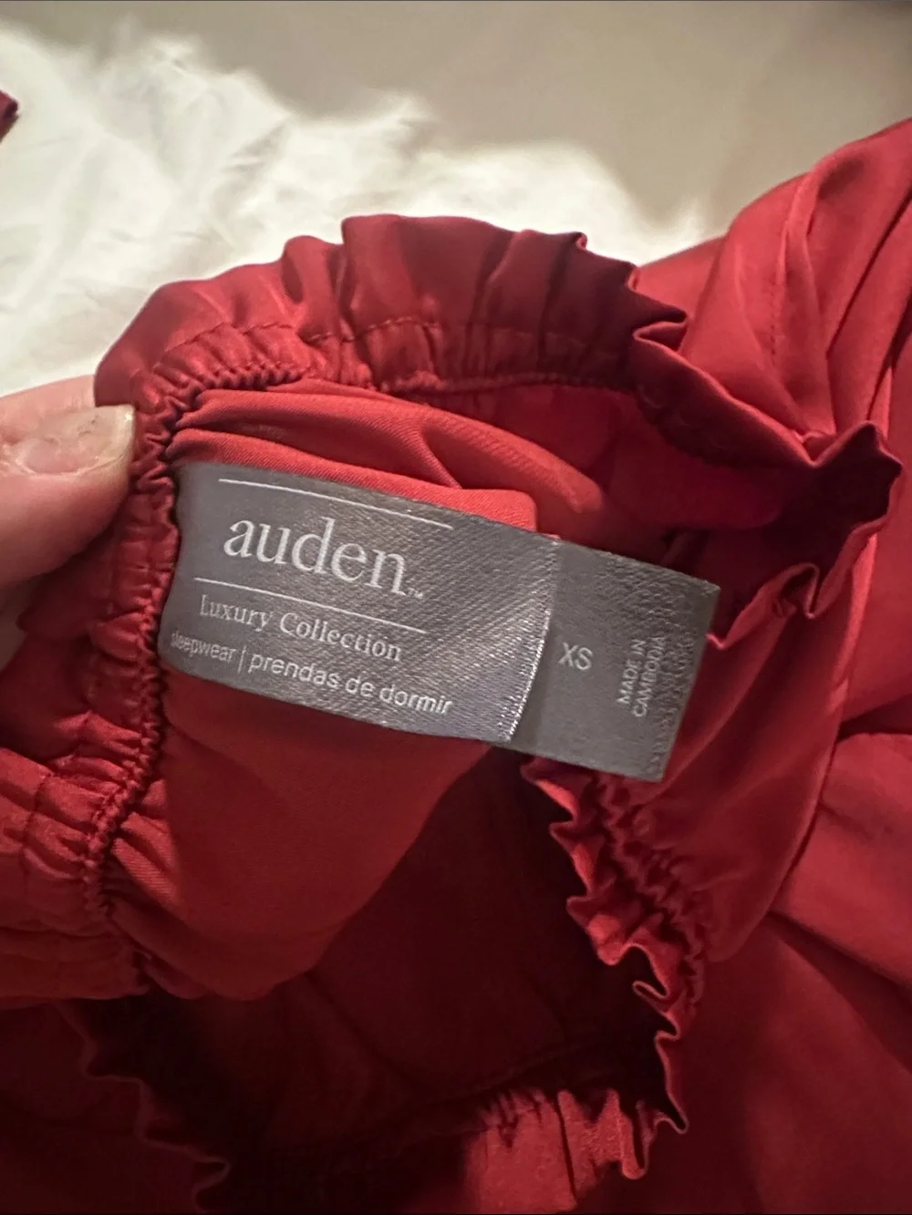 Auden Red Satin Two-Piece Pajama Set